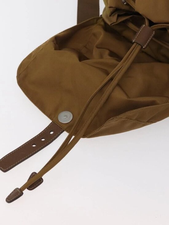 PRADA Backpack Nylon Beige Silver Auth 162129 main image 9